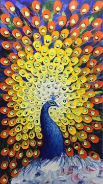 150の主題の芸術作品 Painting - 青い鳥の孔雀